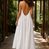 Seraphina Backless Maxi Dress - White