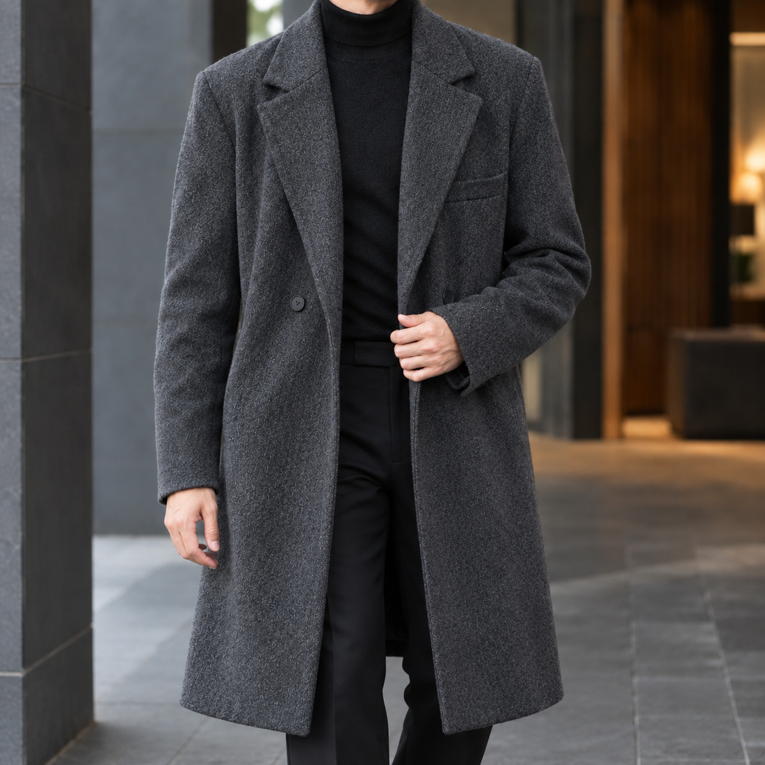 Alfred Longline Overcoat - Gray