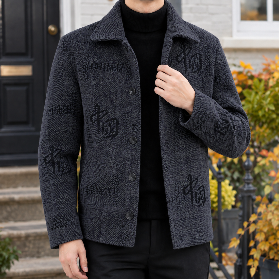 Ivan Patterned Jacket - Dark Gray