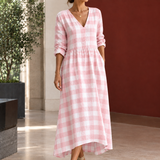 Lillian Relaxed Maxi Dress - Pink Gingham