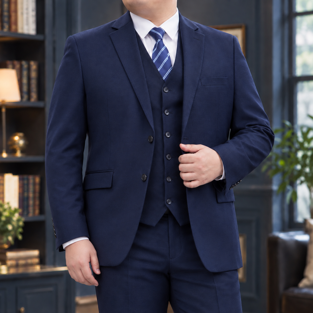 Bartholomew Tailored Suit Set - Navy Blue