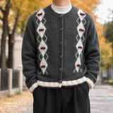 Raoul Argyle Cardigan - Dark Gray