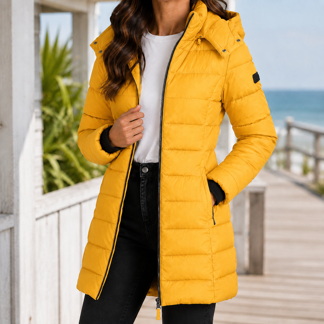 Odette Quilted Jacket - Yellow