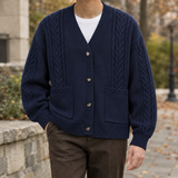 Milo Cable Knit Sweater - Navy Blue
