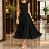 Eden Draped Midi Dress - Black
