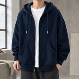 Timothy Relaxed Zip Hoodie - Navy