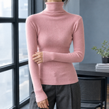 Letitia Ribbed Turtleneck Sweater - Pink