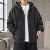 Timothy Relaxed Zip Hoodie - Dark Gray