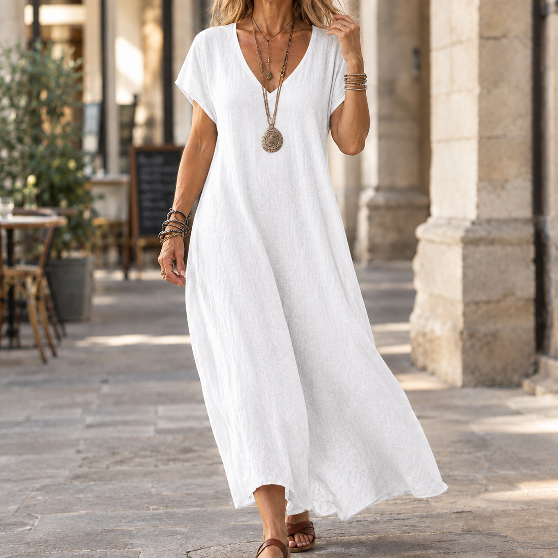 Riley Relaxed Maxi Dress - White