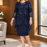 Sasha Embroidered Set - Navy Blue