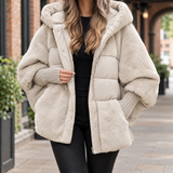Lydia Plush Panel Jacket - Beige
