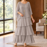 Tabitha Tiered Maxi Dress - Gray