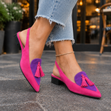 Antonini Tassel Slingbacks - Pink And Purple