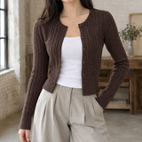 Eliza Cable Cardigan - Brown