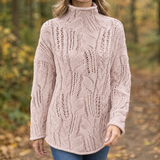 Joelle Open Knit Sweater - Blush Pink