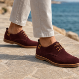 Romano Suede Derby Shoes - Wine Red