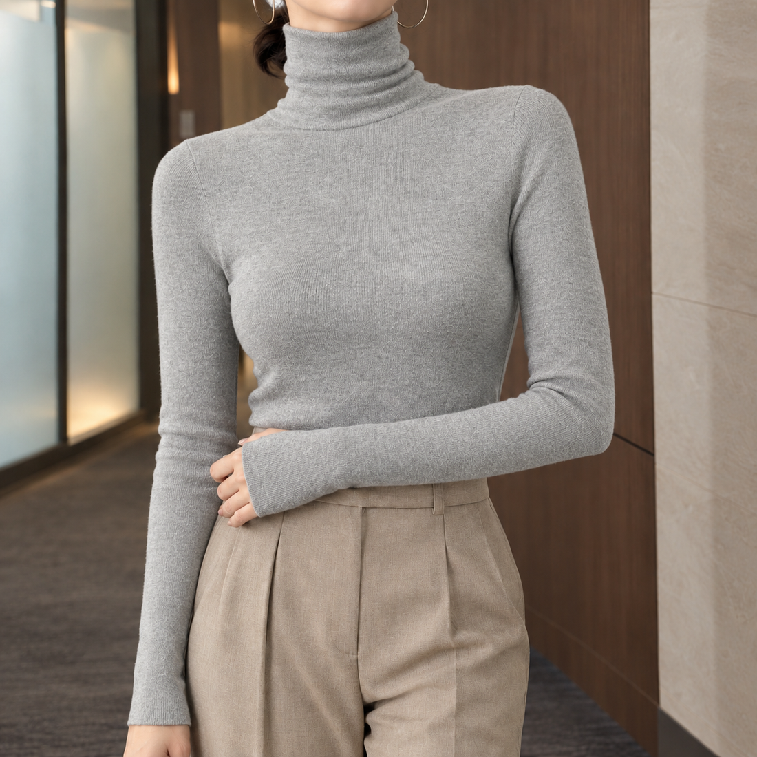 Arabelle Turtleneck Sweater - Gray