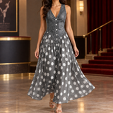 Augustine Polka Dot Dress - Gray