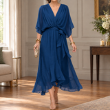 Cosima Handkerchief Midi Dress - Blue