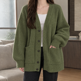 Keira Ribbed Cardigan - Military Green