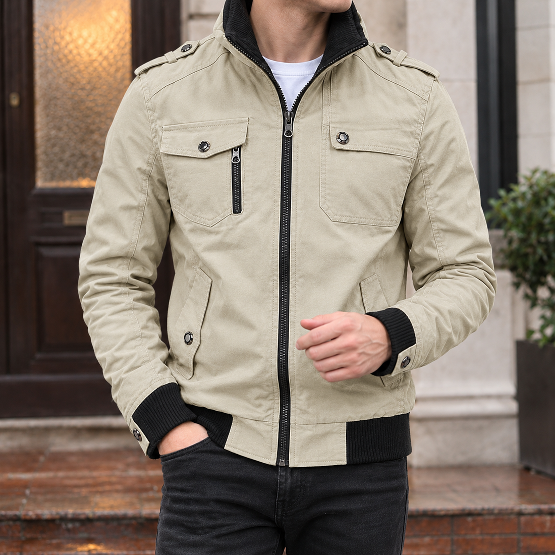 Oscar Utility Jacket - Light Khaki