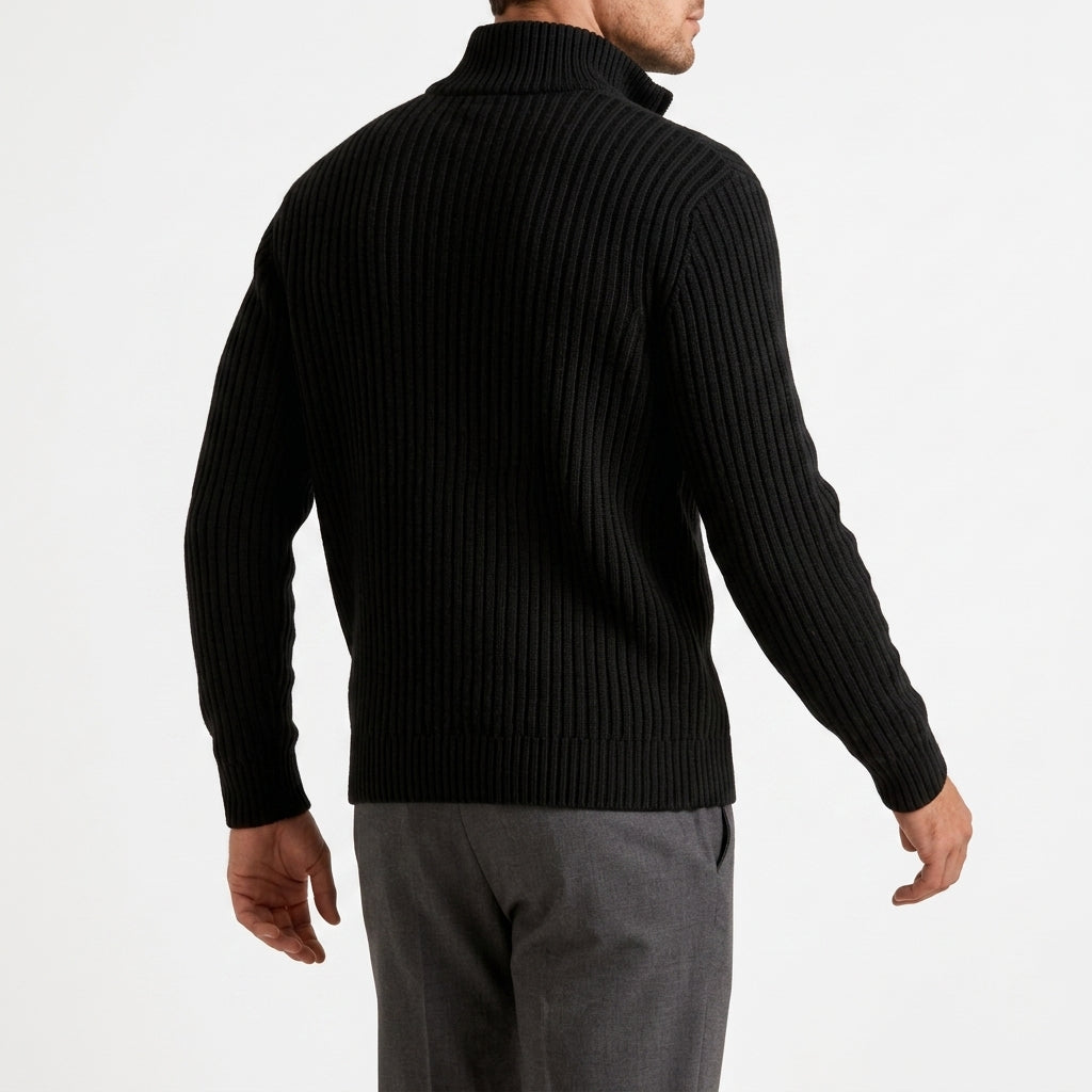 Marcel Quarter-Zip Sweater - Black