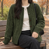 Joanna Cable Cardigan - Army Green