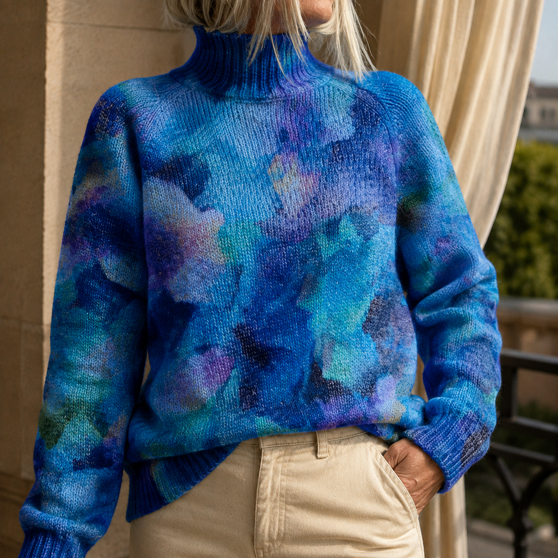 Helena Turtleneck Sweater - Blue