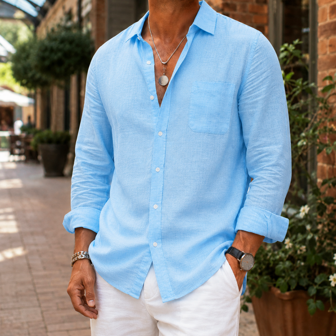 Blake Cotton Shirt - Blue