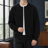 Ludovic Cable Knit Cardigan - Black