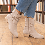 Genova Western Ankle Boots - Apricot