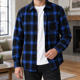 Archie Plaid Overshirt - Blue Black