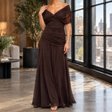 Celine Draped Maxi Dress - Brown