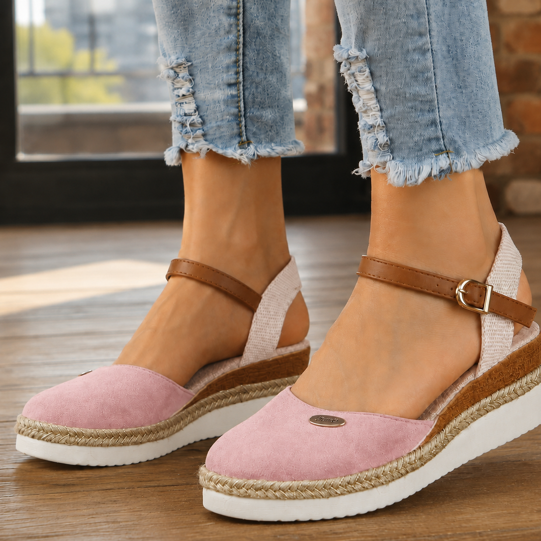 Bruni Espadrille Wedges - Pink
