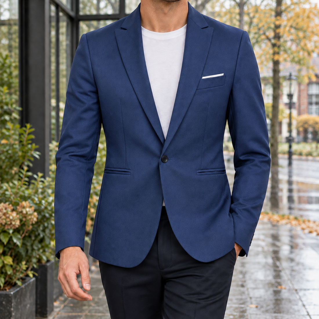 Armand Tailored Jacket - Navy Blue