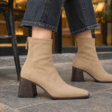Pescara Block Heel Boots - Apricot