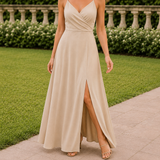 Verity Crossover Maxi Dress - Beige