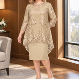 Sasha Embroidered Set - Champagne
