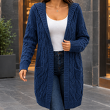 Modesty Cable Knit Cardigan - Dark Blue