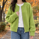 Thomasina Zip Cardigan - Green
