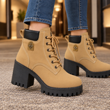Ferraro Chunky Heel Boots - Tan