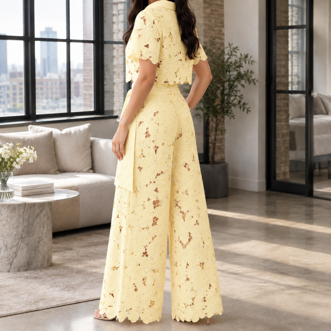 Josephine Wide Leg Set - Yellow