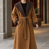 Cora Colorblock Wool Coat - Camel