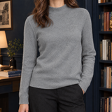 Estella Mock Neck Sweater - Gray