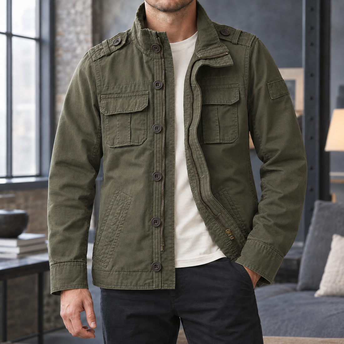 Paul Utility Jacket - Deep Army Green