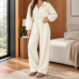 Demelza Half Zip Jumpsuit - White