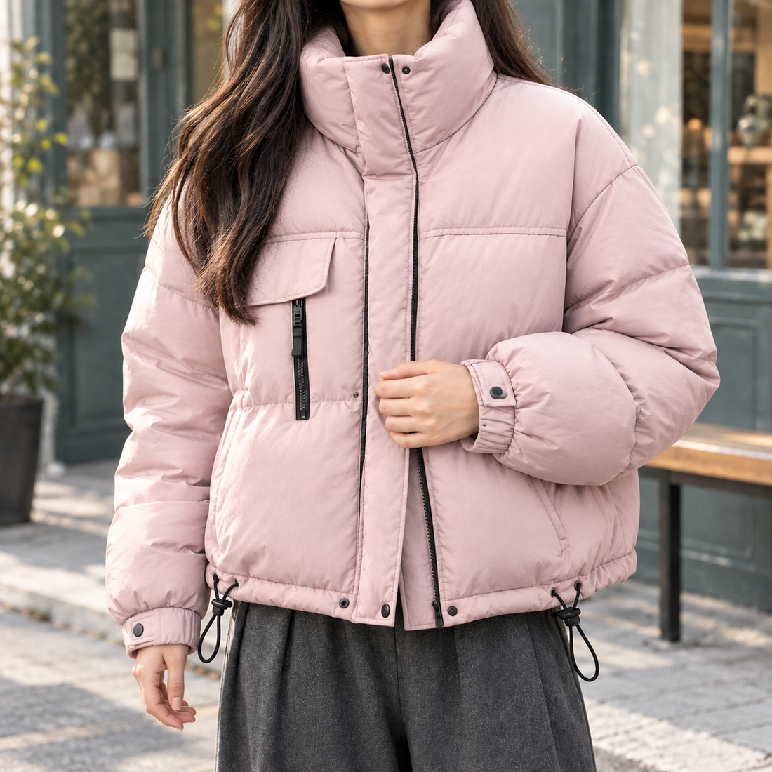 Hildegarde Puffer Jacket - Powder