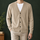 Havelock V Neck Cardigan - Brown