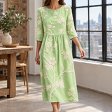 Rebekah Embroidered Midi Dress - Green