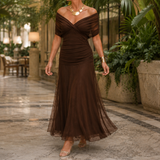 Junia Wrap Maxi Dress - Brown